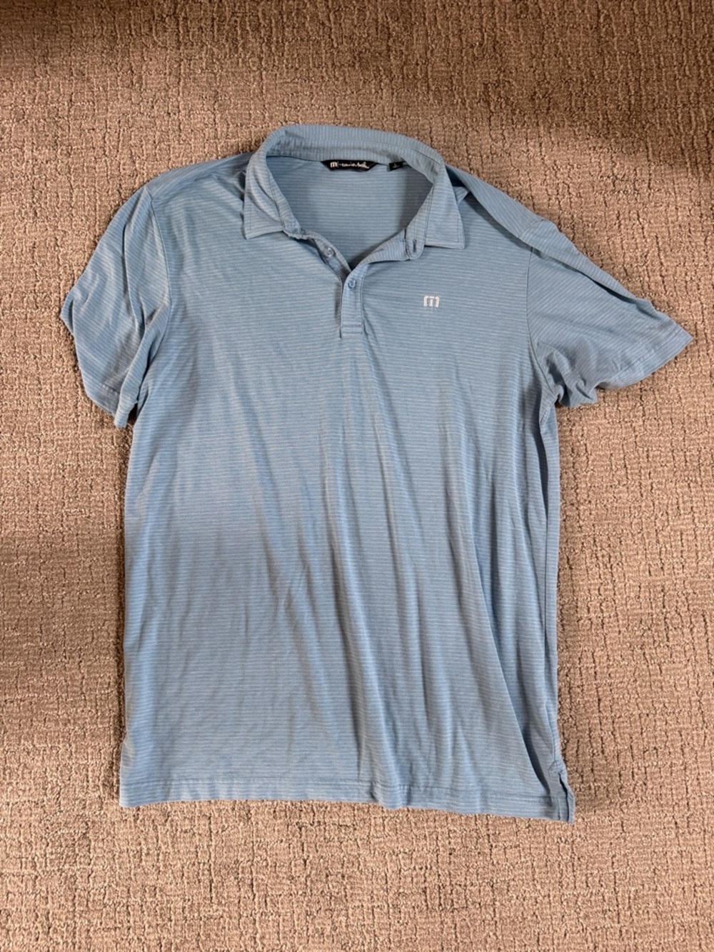 Travis Mathew Men's Sky Blue Polo with Subtle Logo